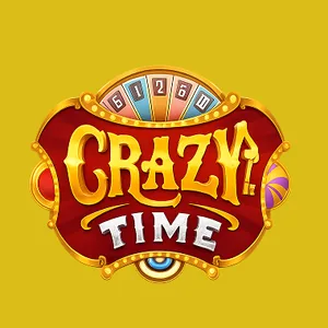 Logo Crazy Time cu roata de bonus Evolution